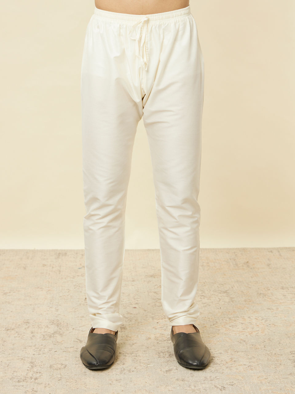 Manyavar Men Mustard Yellow Chikankari Kurta Set