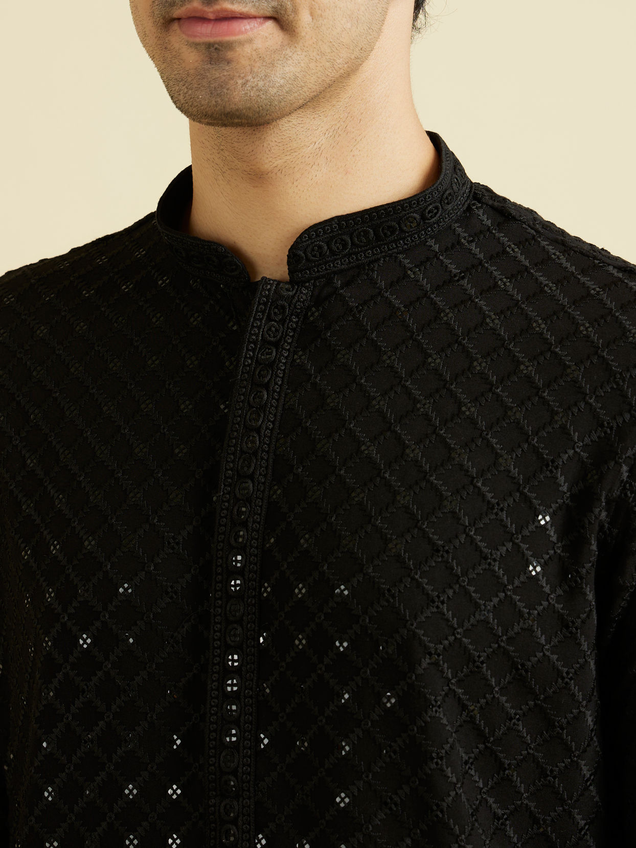 Manyavar Men Majestic Black Kurta Pajama