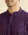Manyavar Men Purple Majesty Kurta Pajama