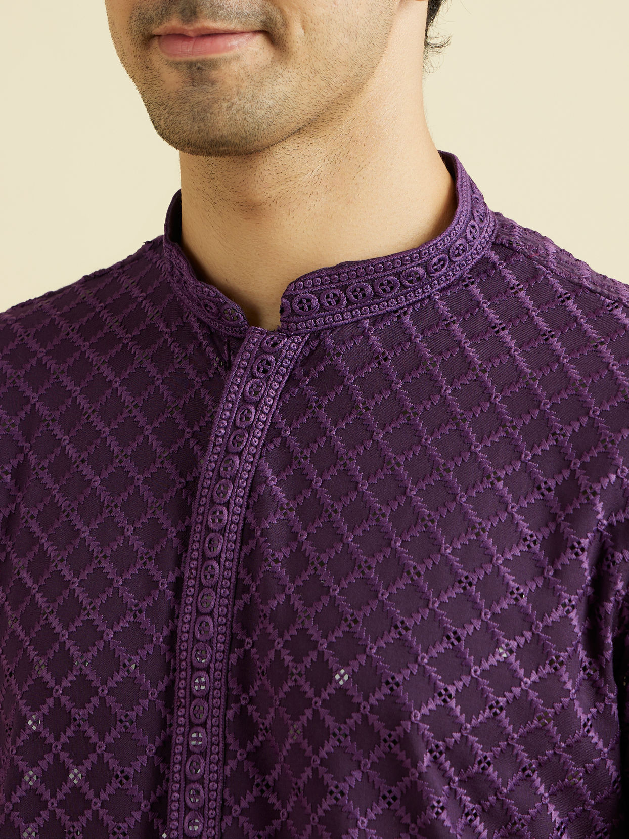 Manyavar Men Purple Majesty Kurta Pajama