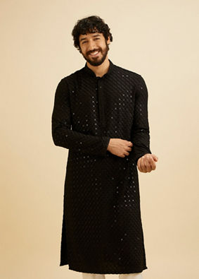 Manyavar Men Black Elegance Kurta Pajama image number 0