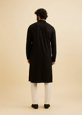 Manyavar Men Black Elegance Kurta Pajama image number 5