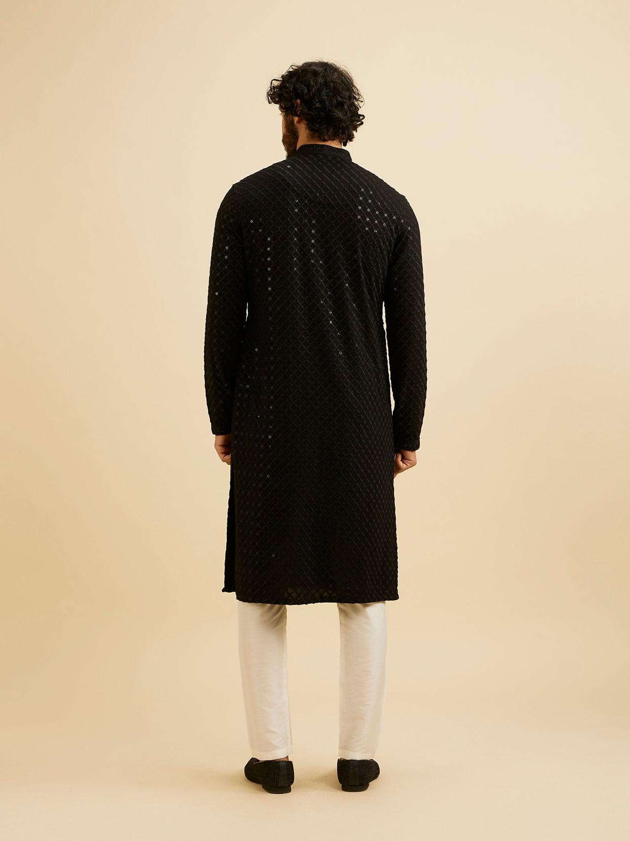 Manyavar Men Black Elegance Kurta Pajama