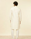 Manyavar Men Soft Cream Kurta Set with Buta Motifs