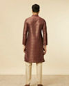 Manyavar Men Maroon Bel Buti Patterned Kurta Set