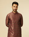 Maroon Bel Buti Patterned Kurta Set