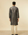 Manyavar Men Dark Blue Diamond Patterned Kurta Set