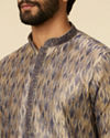 Manyavar Men Dark Blue Frequency Printed Kurta Set