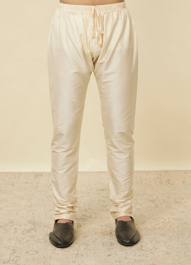 Manyavar Men Navy Blue Diamond Patterned Kurta Set