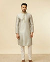 Manyavar Men Pista Green Buta Printed Kurta Set