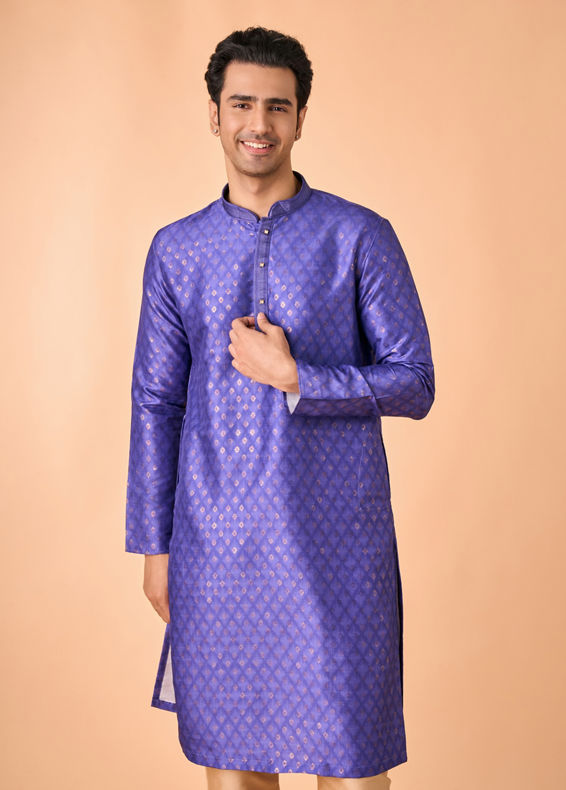 Manyavar Men Regal Purple Elegance Kurta Pajama