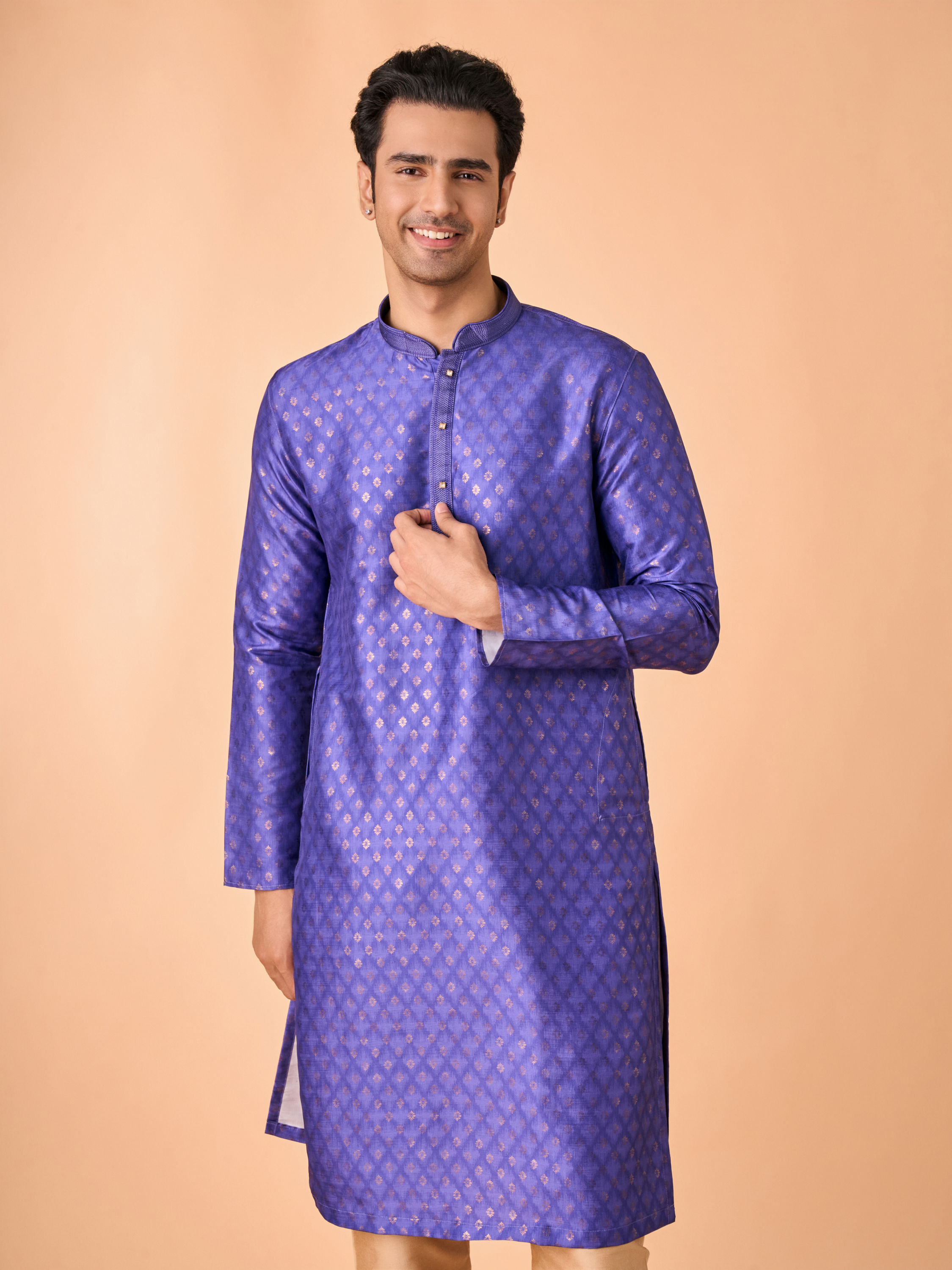 Manyavar Men Regal Purple Elegance Kurta Pajama