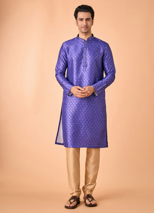 Manyavar Men Regal Purple Elegance Kurta Pajama