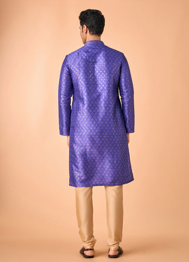 Manyavar Men Regal Purple Elegance Kurta Pajama