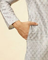 Manyavar Men Blue Grey Buta Printed Kurta Set
