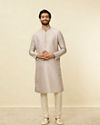 alt message - Manyavar Men Lilac Buta Printed Kurta Set image number 2