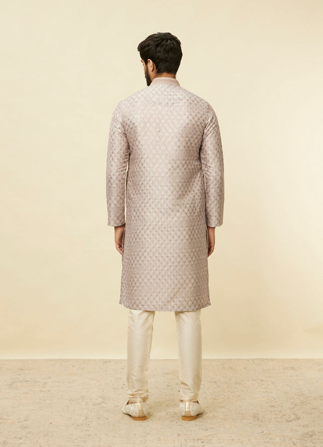 Manyavar Men Lilac Buta Printed Kurta Set