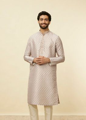 Manyavar Men Lilac Buta Printed Kurta Set