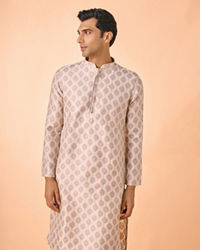 Manyavar Men Regal Cream Brocade Kurta Pajama