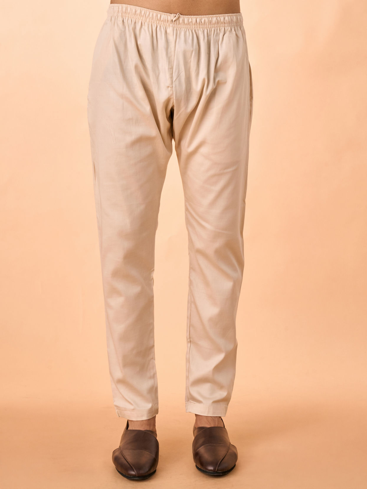 Manyavar Men Regal Cream Brocade Kurta Pajama