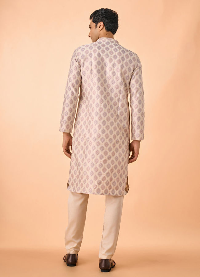 Manyavar Men Regal Cream Brocade Kurta Pajama