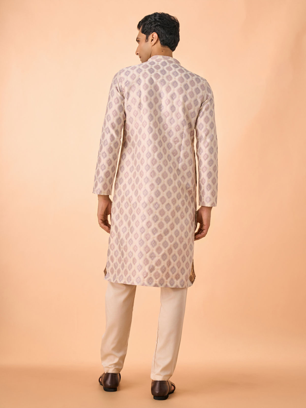 Manyavar Men Regal Cream Brocade Kurta Pajama