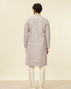Manyavar Men Beige Pink Chikankari Kurta Set