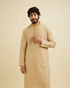 Manyavar Men Fawn Chikankari Kurta Set image number 0