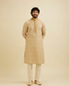 Manyavar Men Fawn Chikankari Kurta Set image number 2