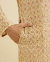 Manyavar Men Fawn Chikankari Kurta Set image number 3