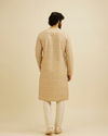 Manyavar Men Fawn Chikankari Kurta Set image number 5