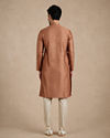 Manyavar Men Brown Blended Viscose Kurta Pajama with Print