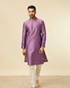 alt message - Manyavar Men Purple Buta Diamond Patterned Kurta Set image number 2