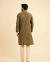 Manyavar Men Olive Green Splendor Kurta Pajama