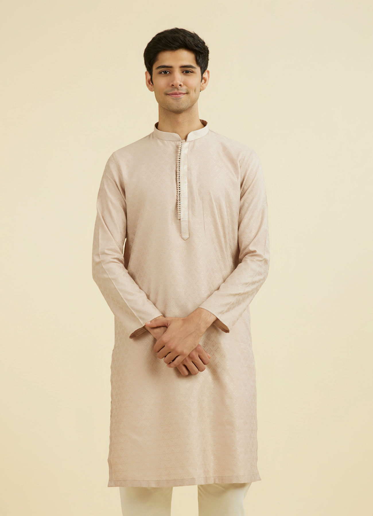 Manyavar Men Beige Elegance Kurta Pajama