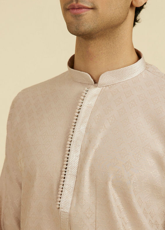 Manyavar Men Beige Elegance Kurta Pajama