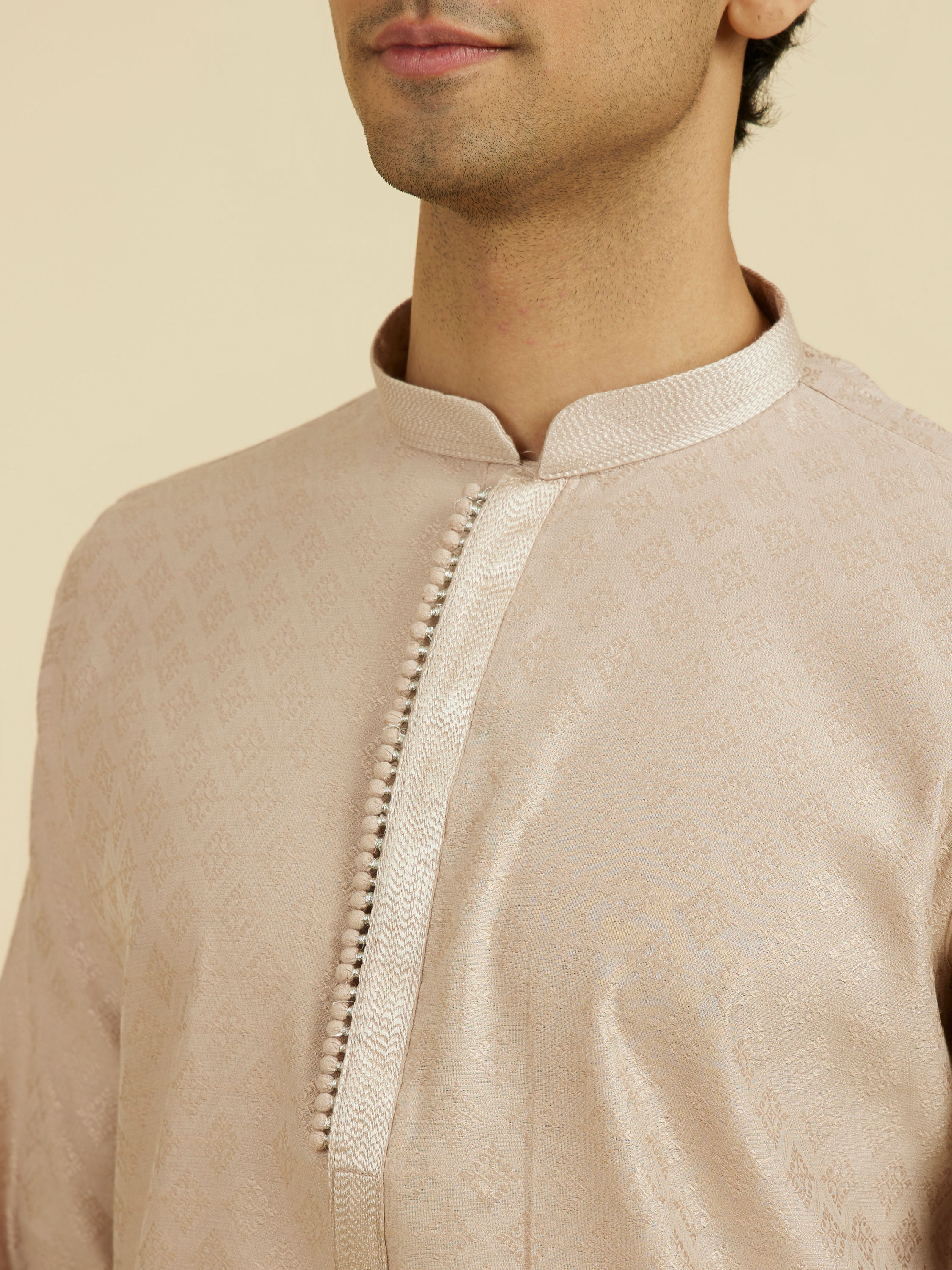 Manyavar Men Beige Elegance Kurta Pajama