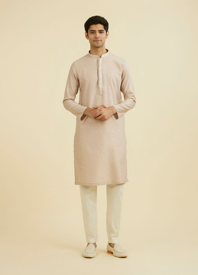 Manyavar Men Beige Elegance Kurta Pajama