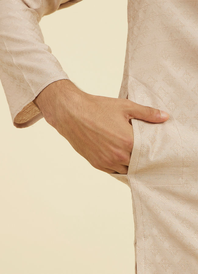 Manyavar Men Beige Elegance Kurta Pajama