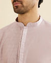 Manyavar Men Soft Lilac Buta Diamond Patterned Kurta Set