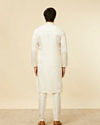 alt message - Manyavar Men Warm White Sequinned Striped Kurta Set image number 5