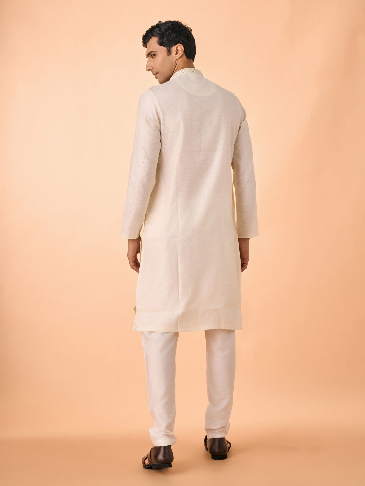 Manyavar Men Elegant Cream Kurta Pajama