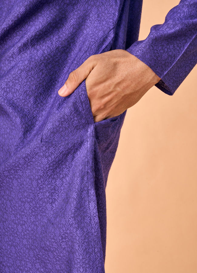 Manyavar Men Radiant Purple Elegance Kurta Pajama