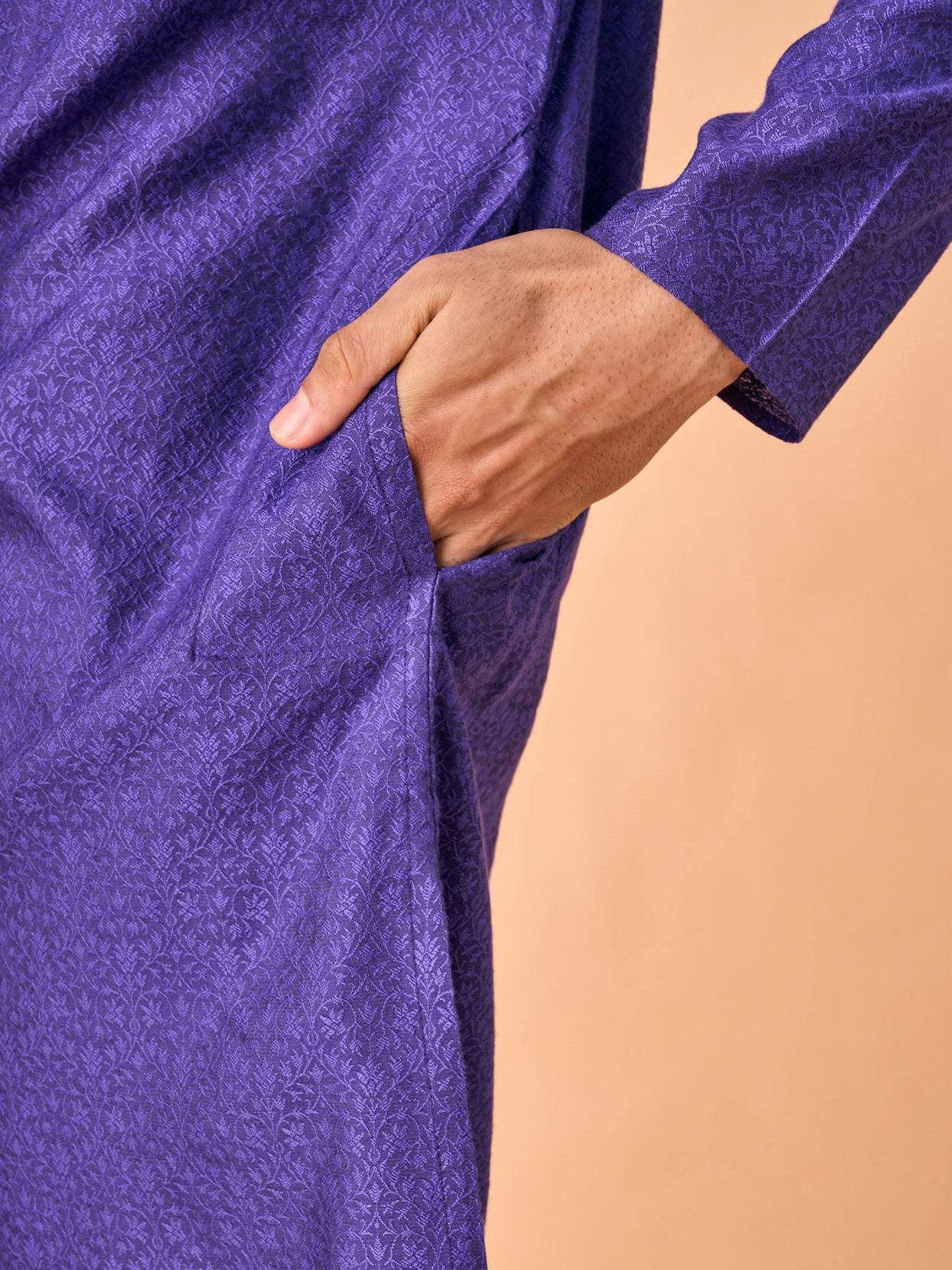 Manyavar Men Radiant Purple Elegance Kurta Pajama