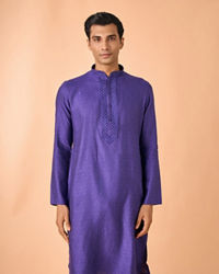 Manyavar Men Radiant Purple Elegance Kurta Pajama