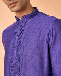 Manyavar Men Radiant Purple Elegance Kurta Pajama