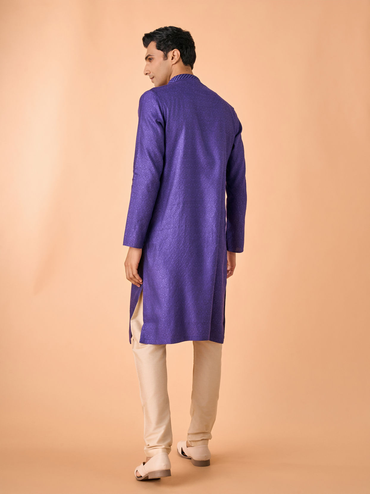 Manyavar Men Radiant Purple Elegance Kurta Pajama