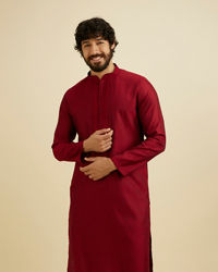 Manyavar Men Maroon Elegance Kurta Pajama