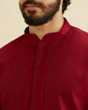 Manyavar Men Maroon Elegance Kurta Pajama image number 1