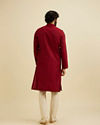 Manyavar Men Maroon Elegance Kurta Pajama image number 5